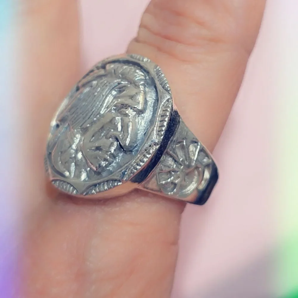 Indian Head Sterling Silver Mens Ring